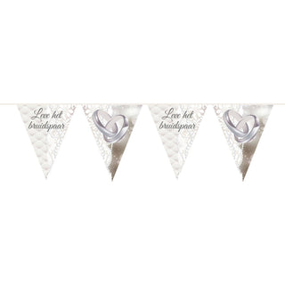 Long live the Bride and Groom Wedding Rings Bunting Garland - 10 m - PartyExperts