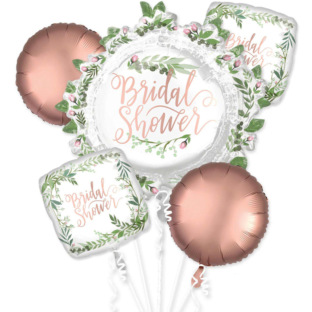 Love and Leaves Bridal Shower Foil Balloon 5pcs - PartyExperts