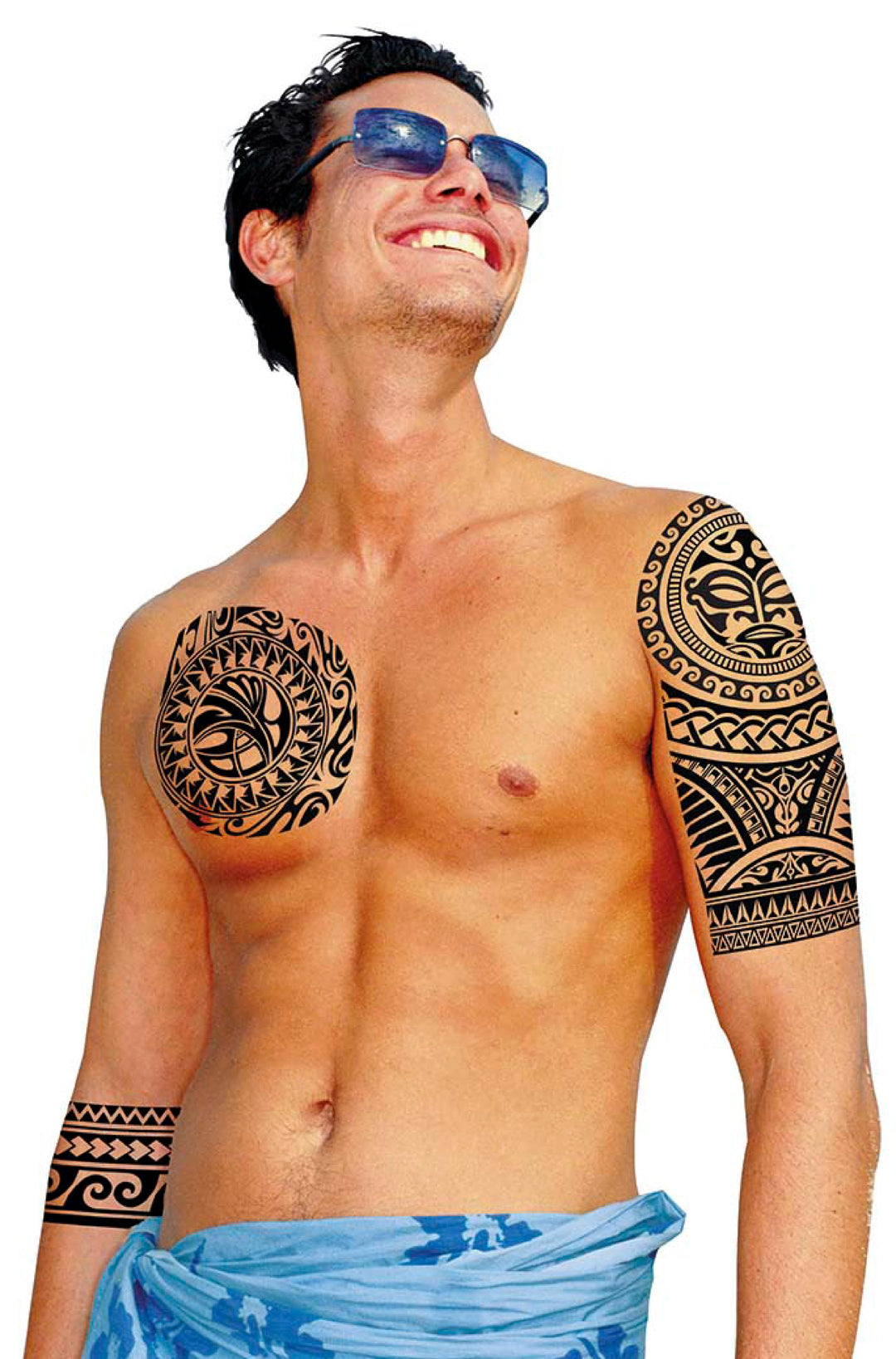 Men BLACK FLOWER TATTOOS - PartyExperts