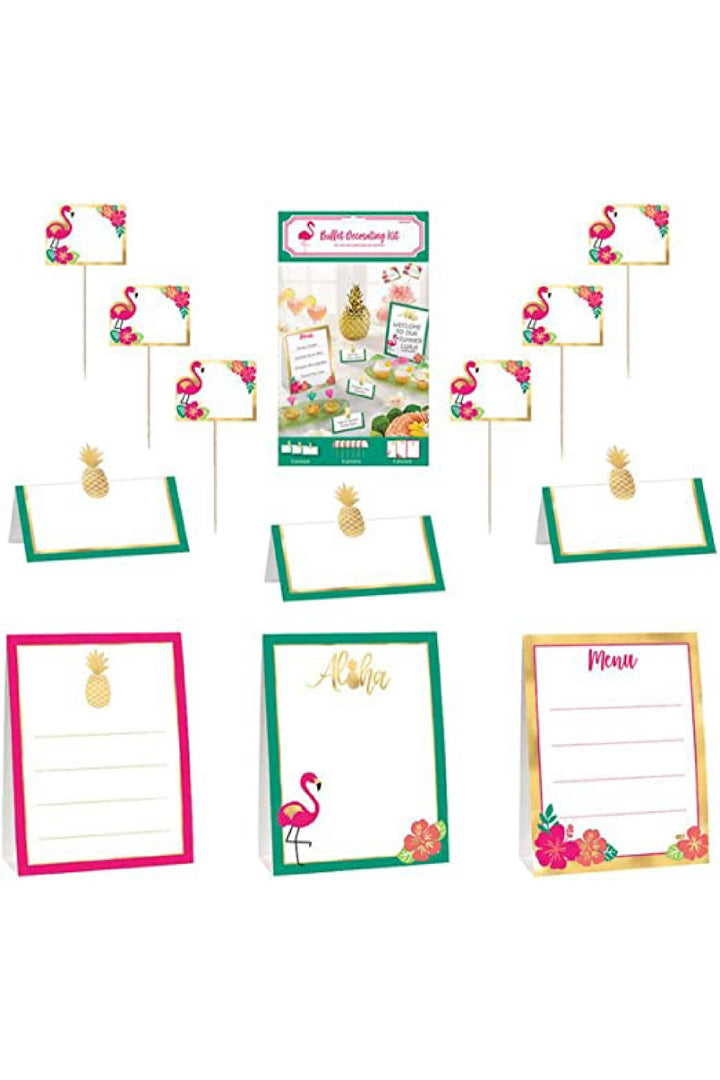 Mini Hawaiian Buffet Decorating Kit-12 Pcs, Multicolored - PartyExperts