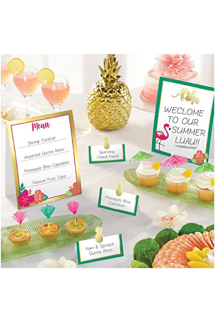 Mini Hawaiian Buffet Decorating Kit-12 Pcs, Multicolored - PartyExperts
