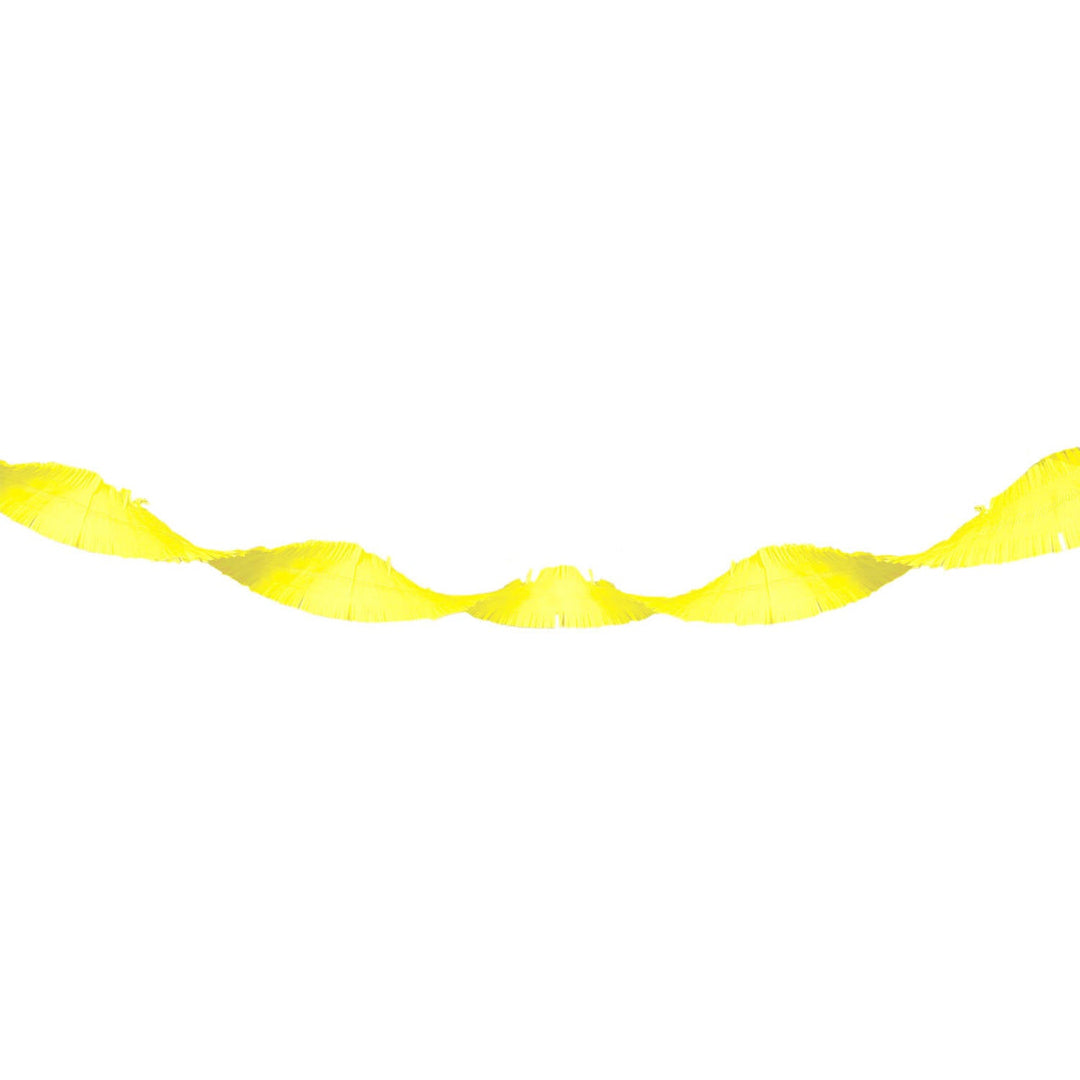 Neon Yellow Crepe Paper Garland - 18 m - PartyExperts