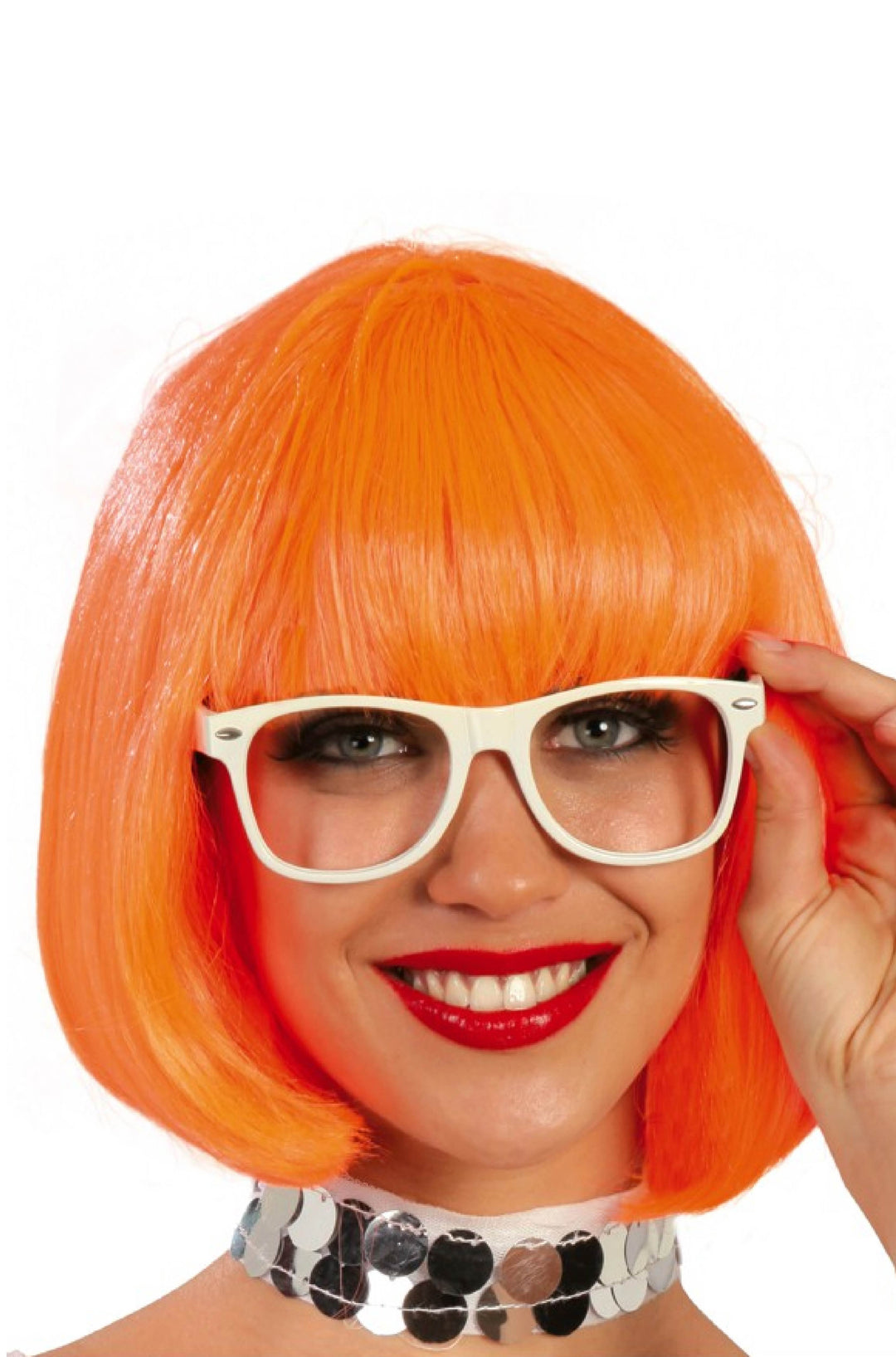 ORANGE HALF-LENGTH WIG - PartyExperts