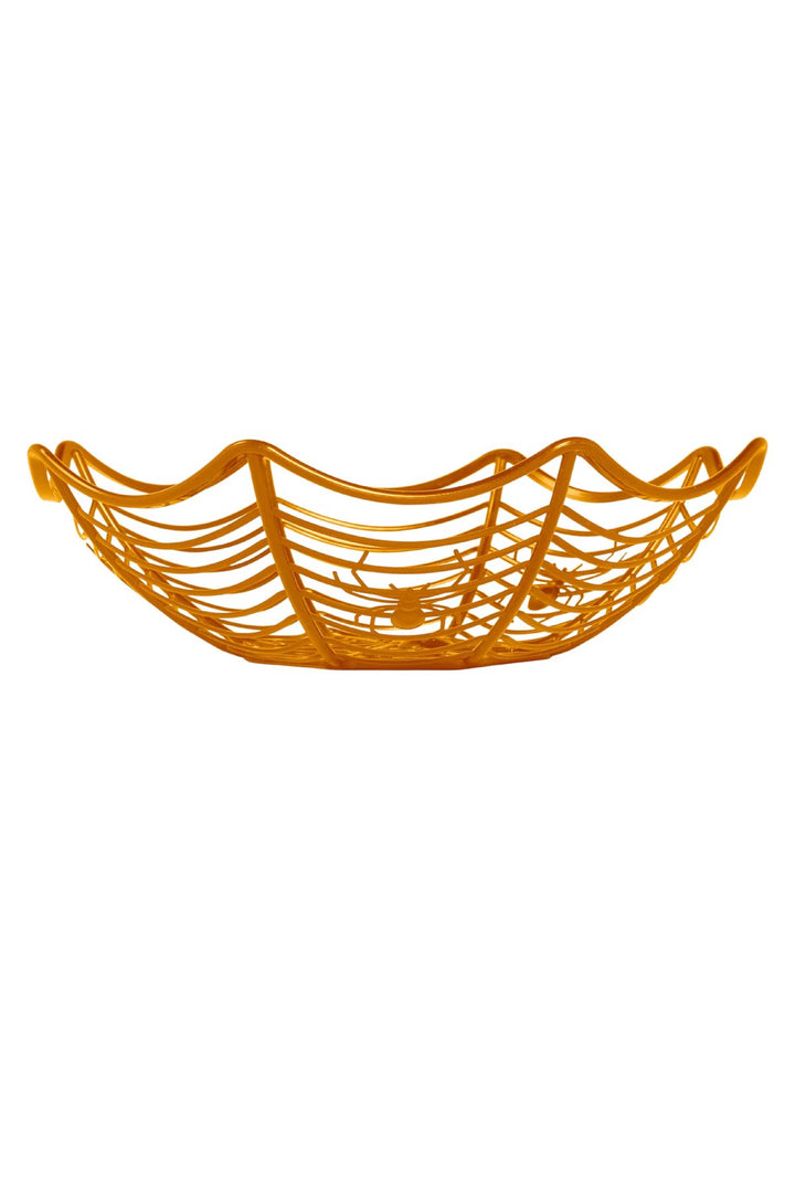 ORANGE SPIDERWEB TRAY 28X8 CM - PartyExperts