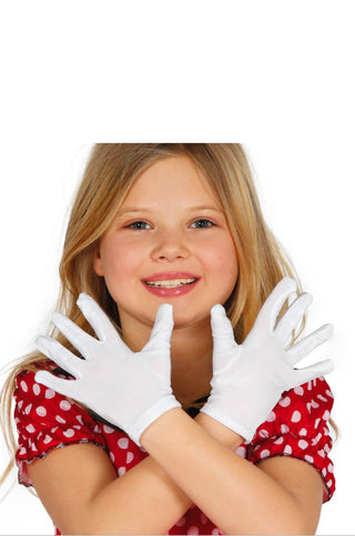 Pair of white Children's Gloves.