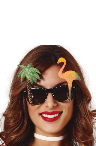 Palm Trees and Flamingo Glasses.