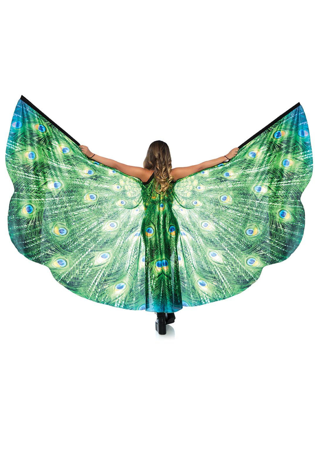 Peacock Feather Halter Wing Cape - PartyExperts
