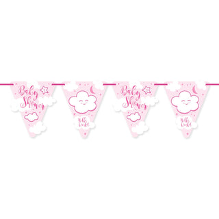 Pink Baby Shower Girl Bunting Garland - PartyExperts