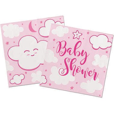 Pink Baby Shower Girl Napkins - PartyExperts