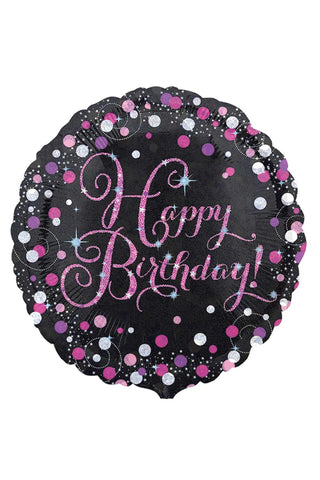 Pink Celebration Holographic Foil Balloon 45cm - PartyExperts