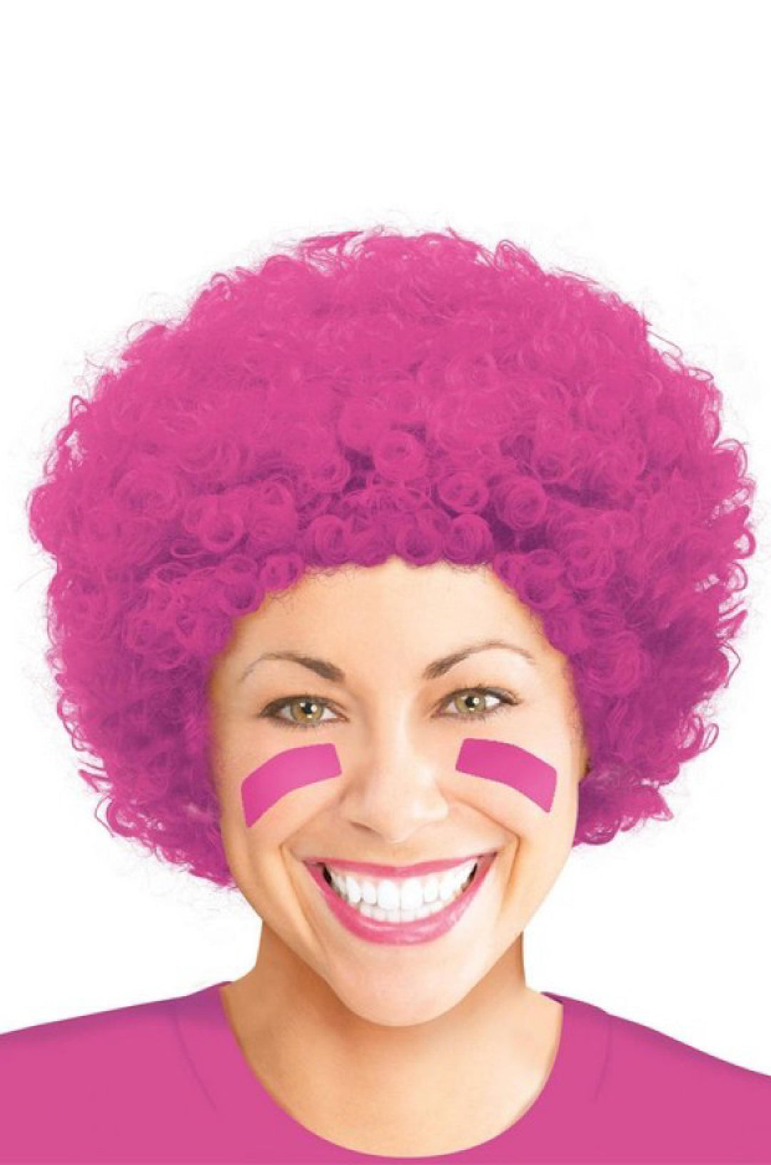 PINK CURLY WIG 1 - PartyExperts