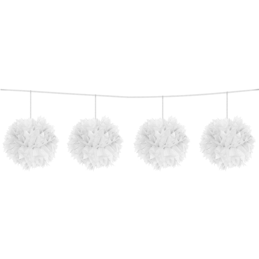 Pom Pom Garland White 12 cm - 3 m - PartyExperts