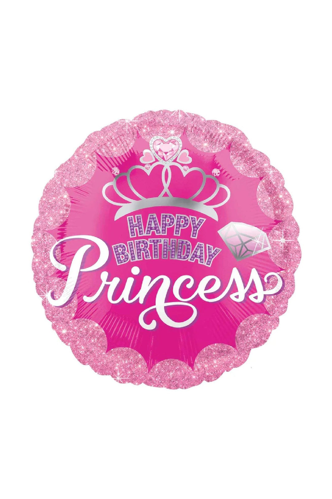 Princess Crown & Gem HBD Balloon 18in - PartyExperts