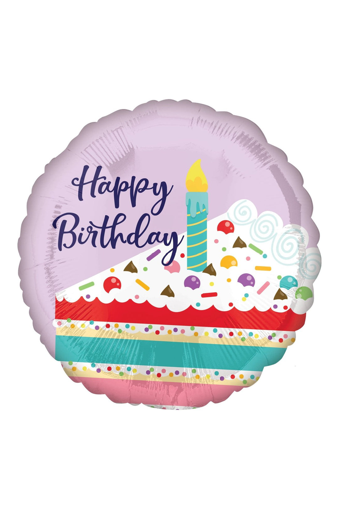 PURPLE CONFETTI CAKE FOIL BALLOON 18INCH - PartyExperts
