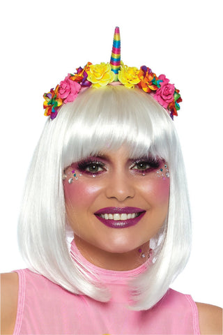 Rainbow Unicorn Flower Headband - PartyExperts