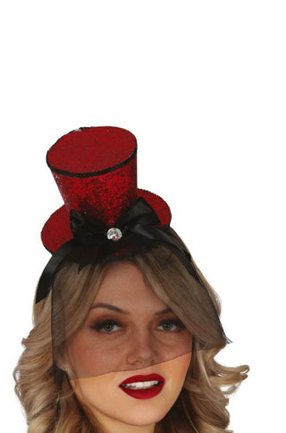 Red Mini Top Hat Hairband.