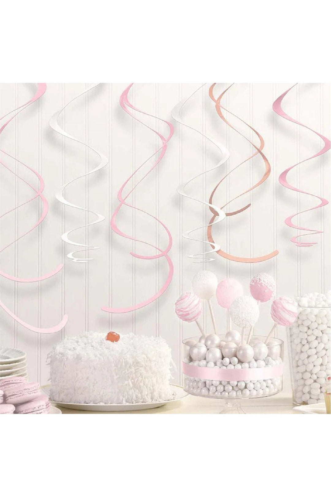 Rose Gold & Blush Swirl Decorations 12pcs - PartyExperts