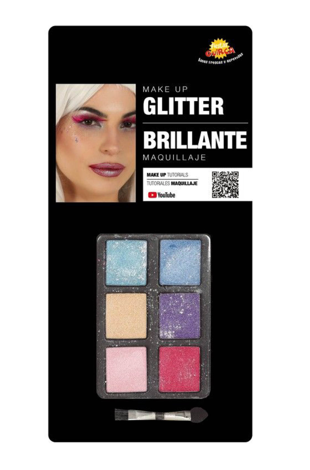 6 Color Shadow with Glitter Makeup.
