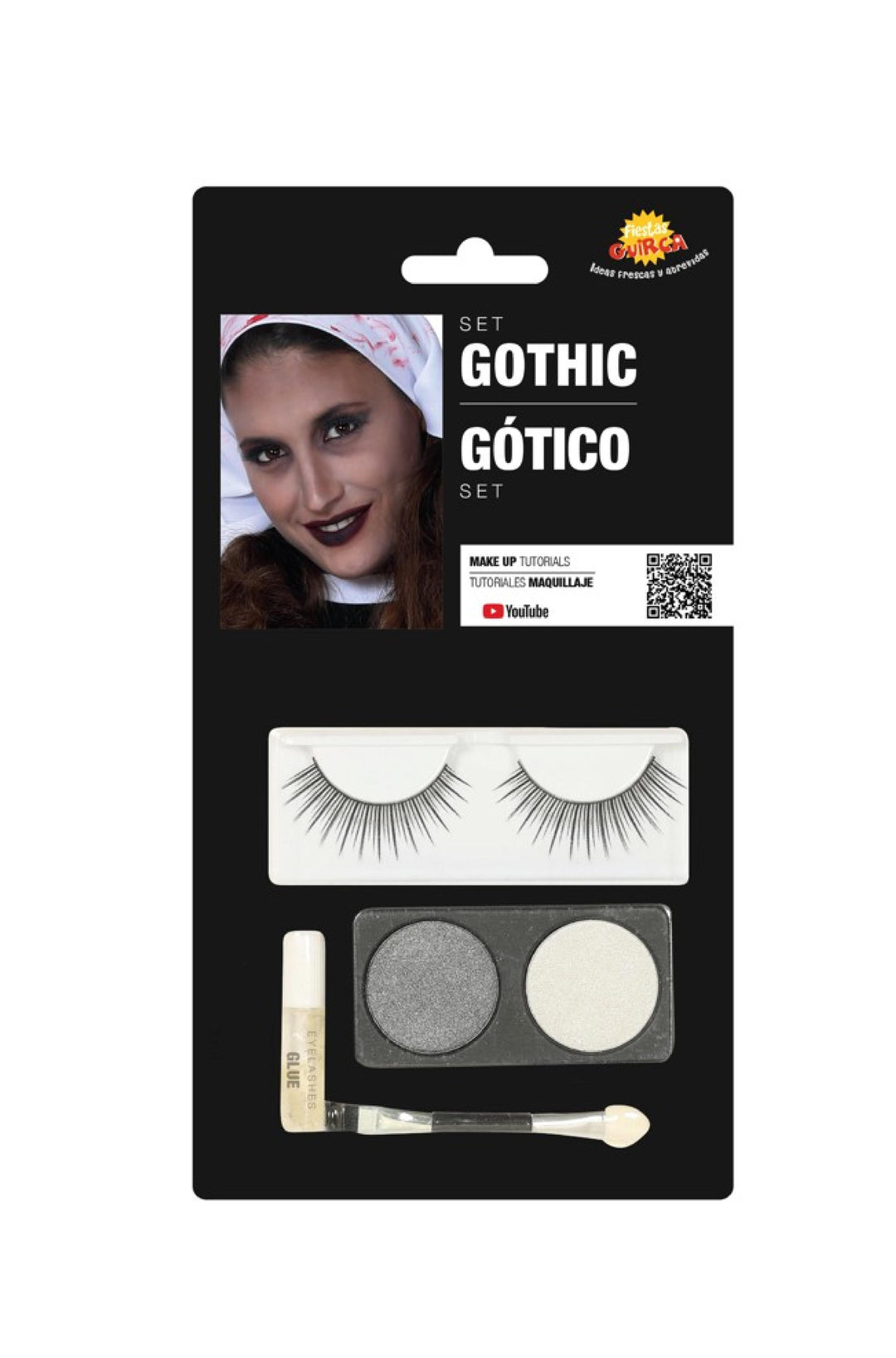 SET EYE MAKEUP SILVER/WHITE - PartyExperts