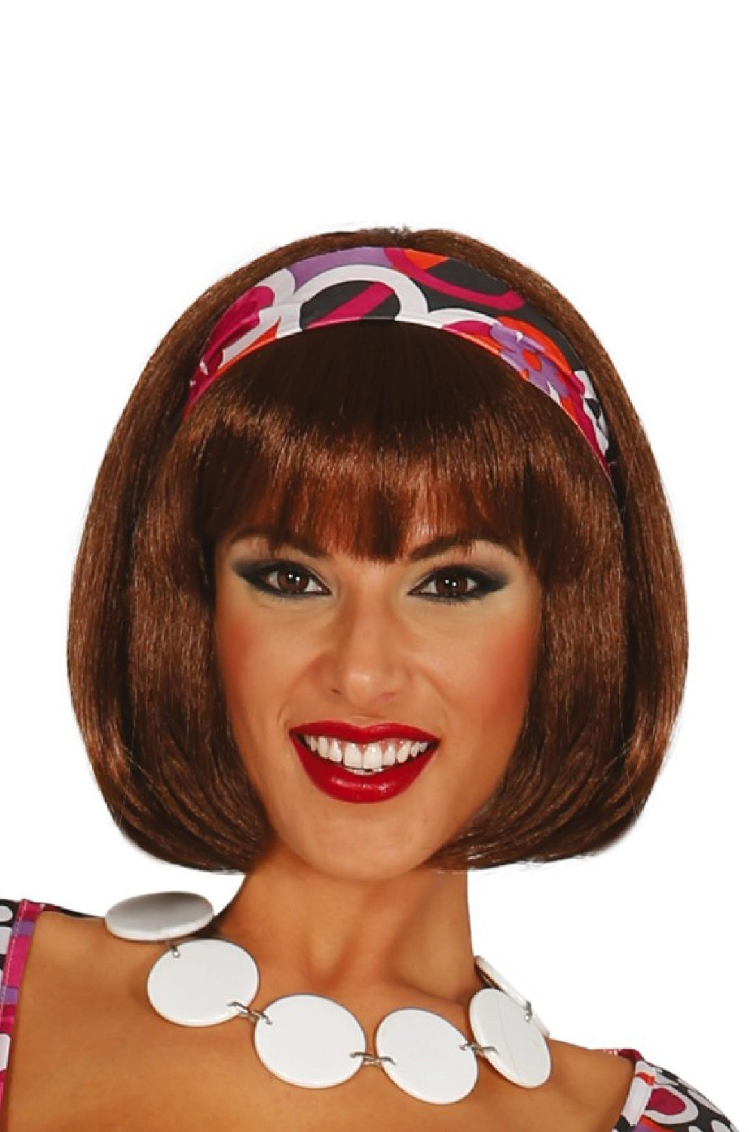 SHORT BROWN WIG - PartyExperts