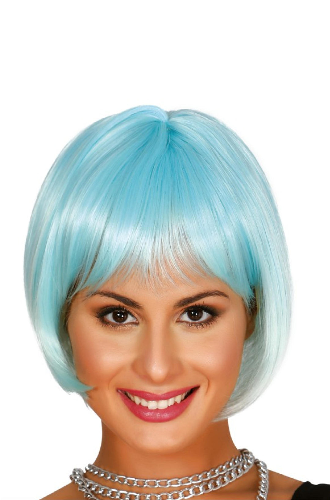 SHORT TURQUOISE EXTRA WIG - PartyExperts