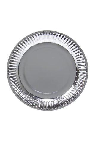 Silver coloured Metallic plates - PartyExperts