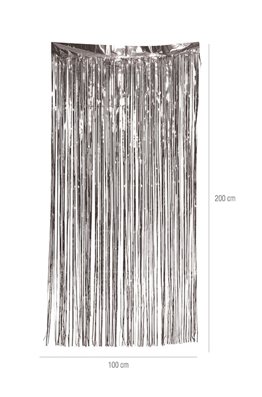 SILVER CURTAIN 100X200CMS. - PartyExperts