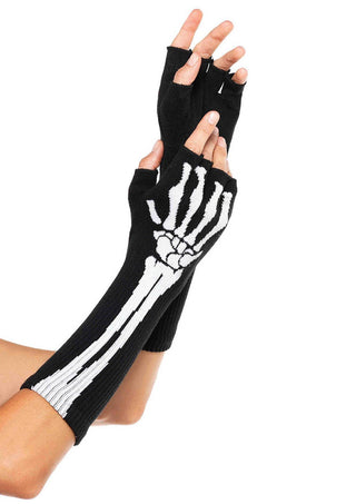 Skeleton Fingerless Gloves.