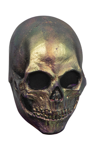 Skull Metallic Gold Mask - PartyExperts