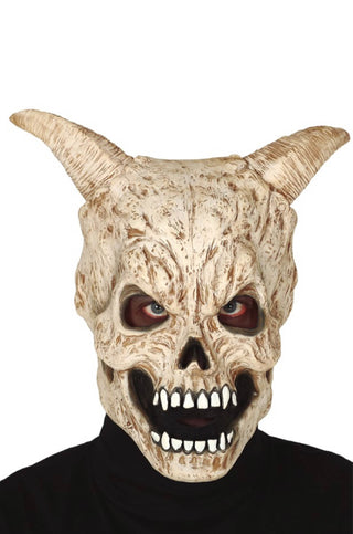 SKULL WITH HORNS MASK LATEX - PartyExperts