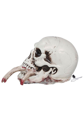 SKULL WITH LIGHT, SOUND AND MOV. 24 CM - PartyExperts