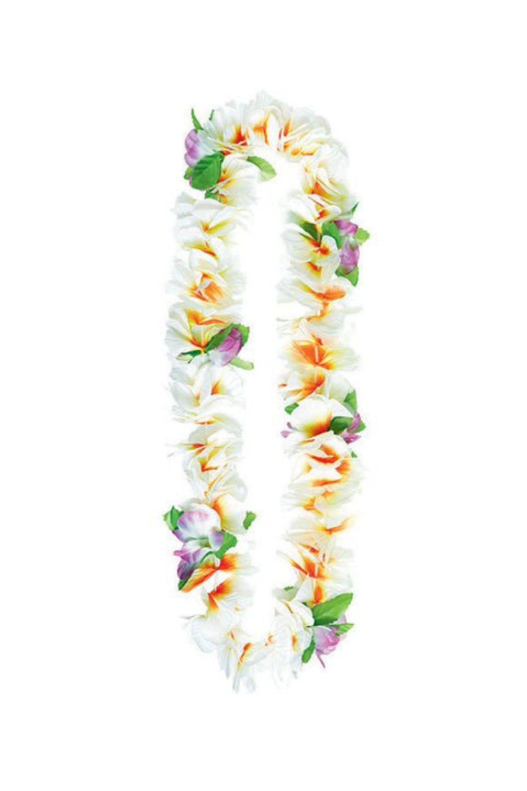 Soft Petal White Lei, 1ct - PartyExperts