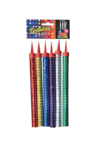 Sparkling Candles (Birthday Candles) 6pc Colored - PartyExperts