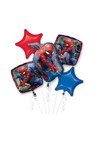 Spider-Man Balloon Bouquet 5pcs - PartyExperts