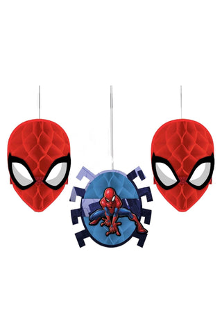 Spider-Man Webbed Honeycomb Decoration 3pcs - PartyExperts