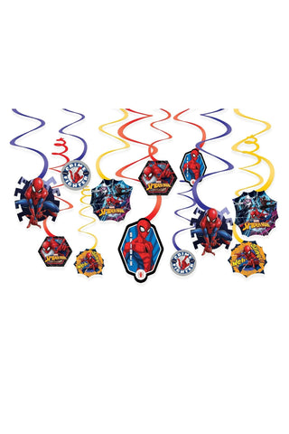Spider-Man Webbed Swirl Decorations 12pcs - PartyExperts
