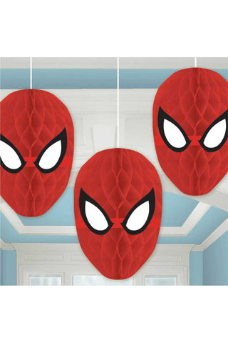 Spiderman Honeycomb Decorations 3pcs - PartyExperts