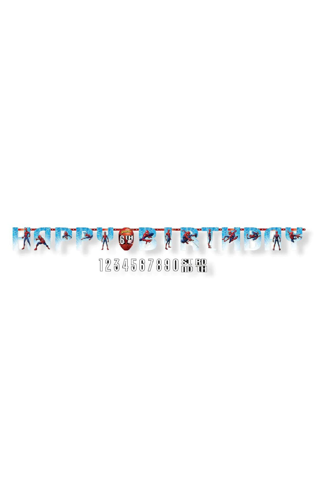 Spiderman Webbed Add An Age Jumbo Letter Banner - PartyExperts