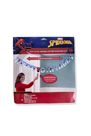 Spiderman Webbed Add An Age Jumbo Letter Banner - PartyExperts