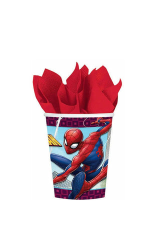 Spiderman Webbed Paper Cups 9oz, 8pcs - PartyExperts