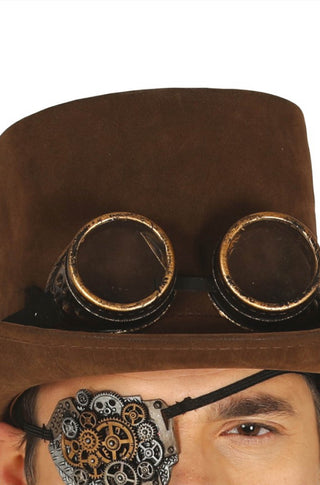 STEAMPUNK GLASSES WITH EYE PATCH - PartyExperts