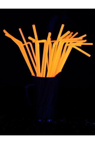 Straws Jumbo Neon Orange 44cm /25 - PartyExperts