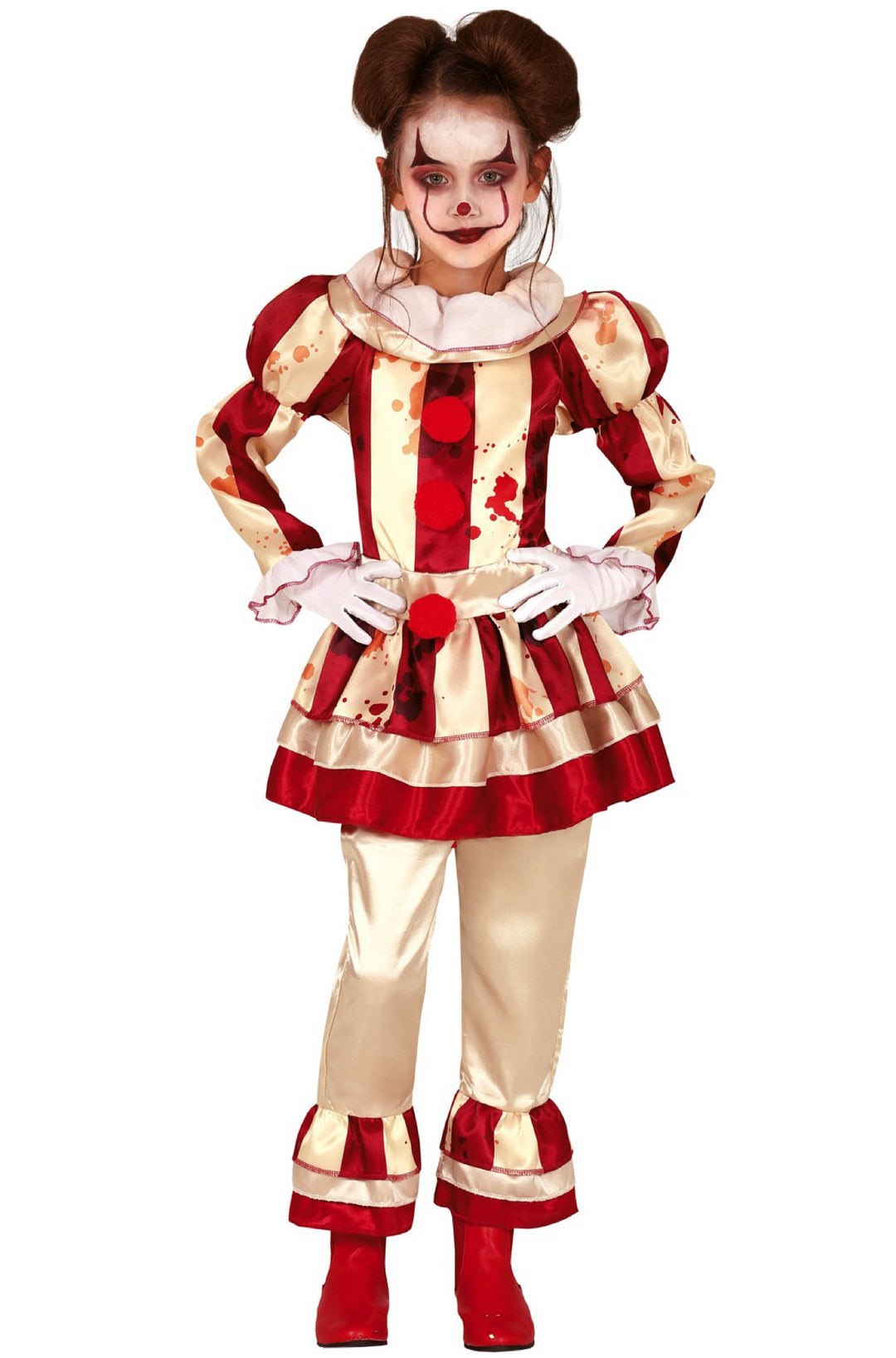 Striped Clown Girls Costume.