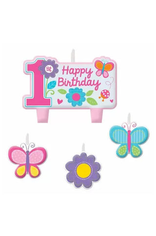 Sweet Birthday Girl Candle Set 4pcs - PartyExperts