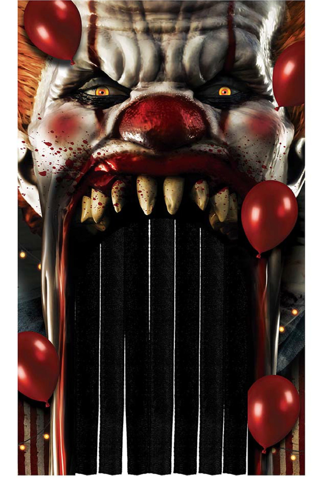 TERROR CLOWN CURTAIN 145X240 - PartyExperts