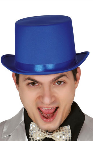 TOP HAT HIGH QUALITY BLUE - PartyExperts