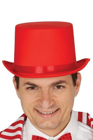 TOP HAT. HIGH QUALITY RED - PartyExperts