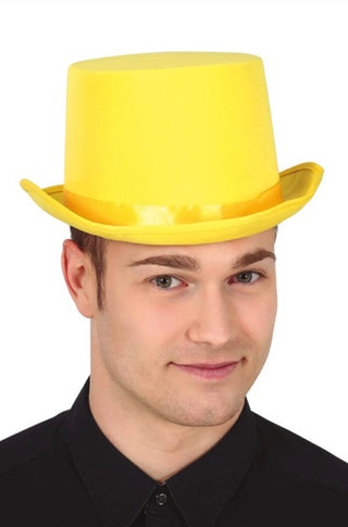 TOP HAT HIGH QUALITY YELLOW - PartyExperts
