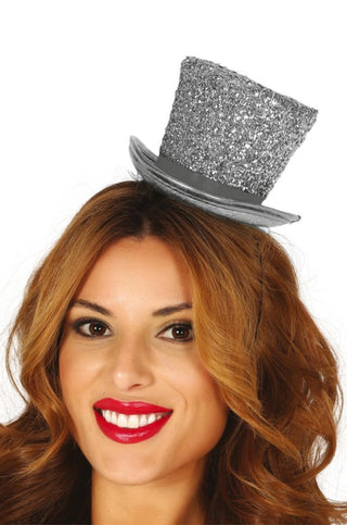 TOP HAT MINI SILVER GLOSSY - PartyExperts
