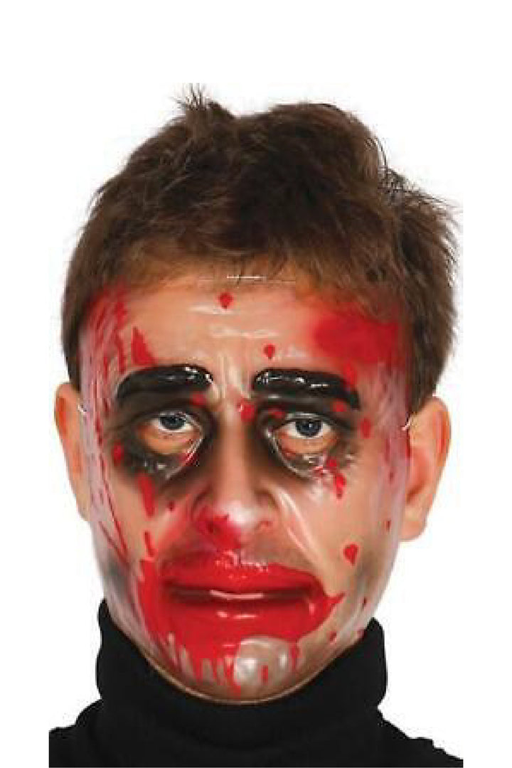 TRANSPARENT MAN WITH BLOOD MASK PVC - PartyExperts